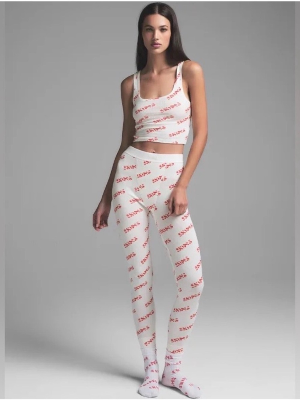 Skims Candy Cane Set - Top, Leggings, and Socks!
